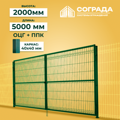 Ворота Супер ПРОМ-3D 2000х5000 мм ОЦГ ППК